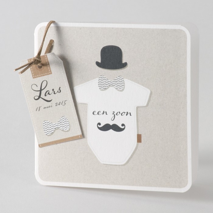 Geboortekaartje mister moustache