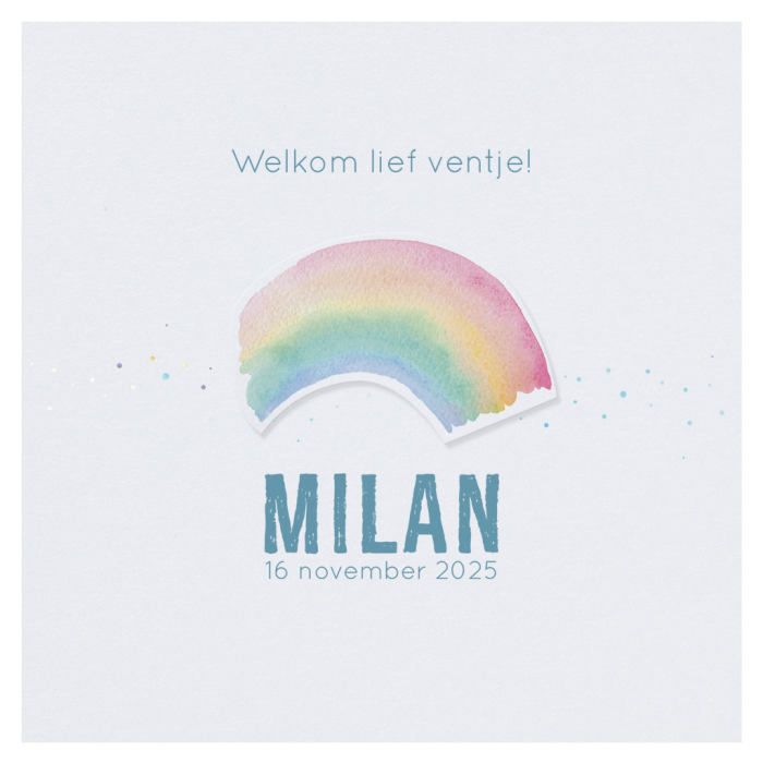 Geboortekaartje met trendy regenboog - Afbeelding 6
