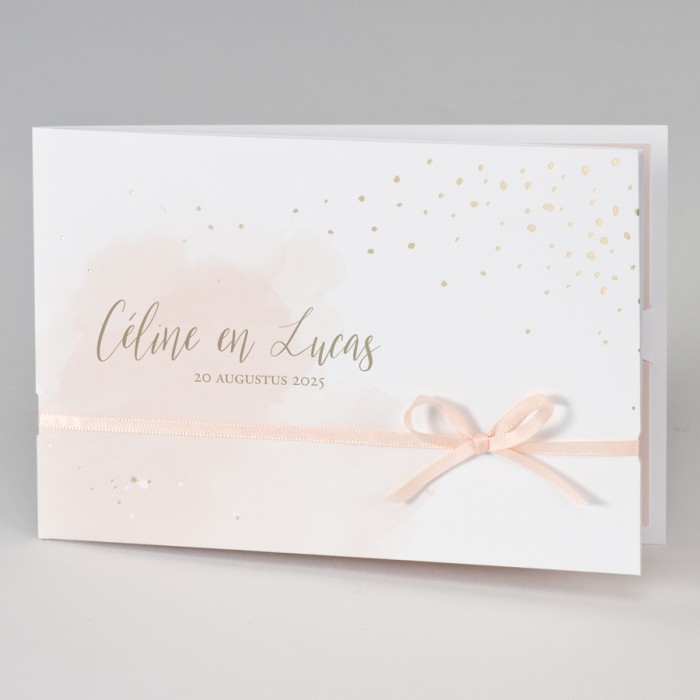 Huwelijkskaart met gouden confetti