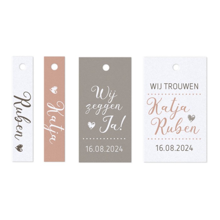 Blanco huwelijkskaart met koord en labels - Afbeelding 3