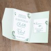 Huwelijkskaart mintgroen mapje met labels - Afbeelding 2